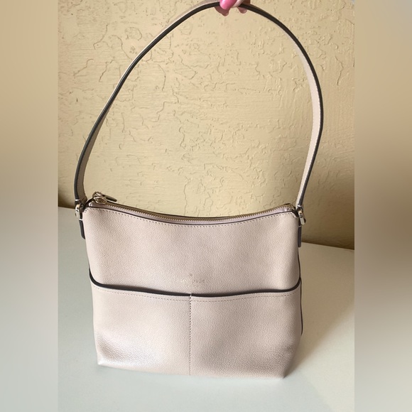 kate spade Handbags - Kate Spade Taupe Top Zip Shoulder Bag